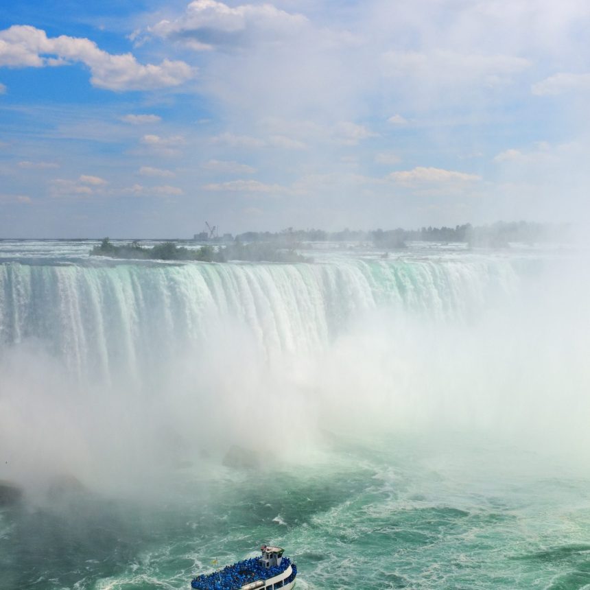 Boat and Horseshoe Falls from Niagara Falls